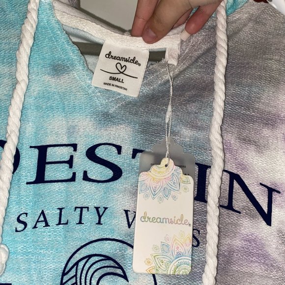 Dreamsicle Violet Storm Colored Destin Florida Tie Dye Hoodie - Picture 3 of 3